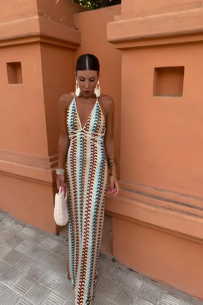 Solena™ | Boho maxi sukienka z odkrytymi plecami